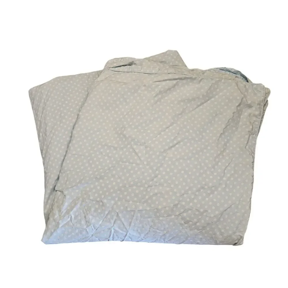 Pottery Barn Kids Cotton Light Blue Polka Dot Queen Duvet Cover Preppy